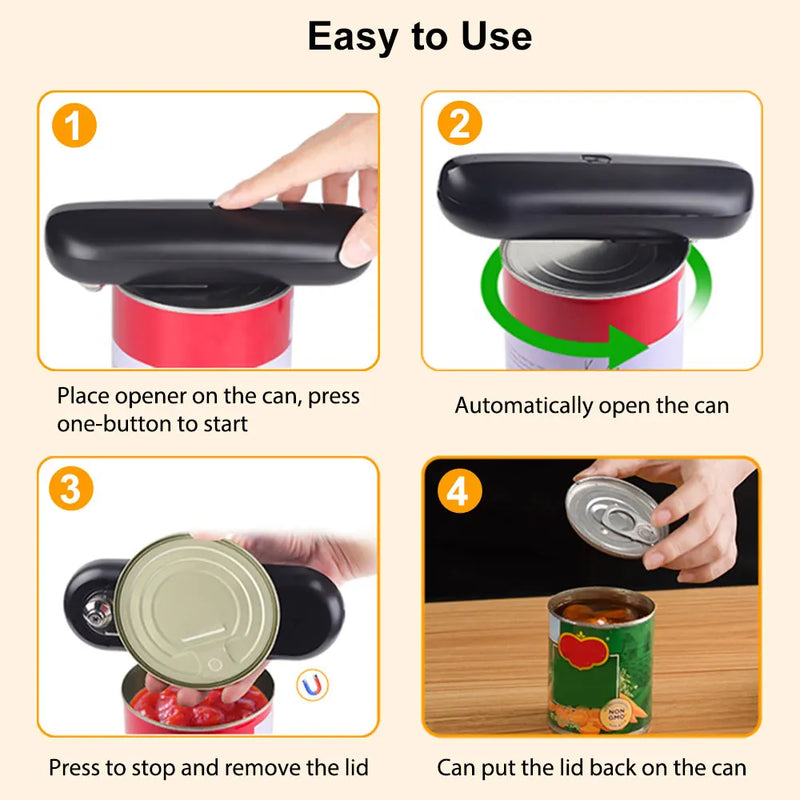 DEEWAZ Electric Can Opener Automatic Opening Tin Lid Tool Rechargeable for Canned Food